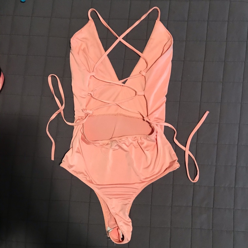 Cross Cross Tie Back Bodysuit